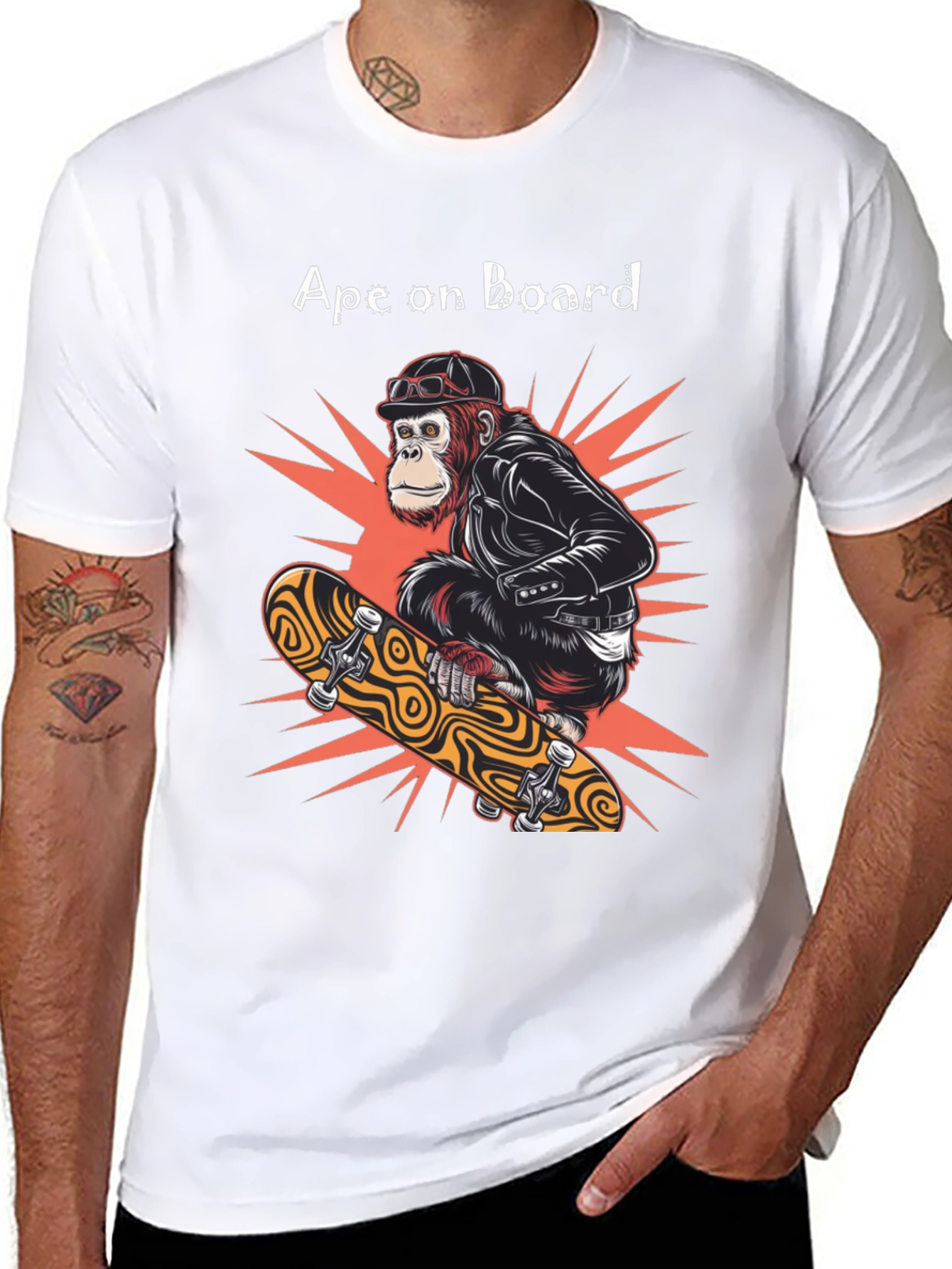Black Ape on Board Skateboard T-Shirt view 8