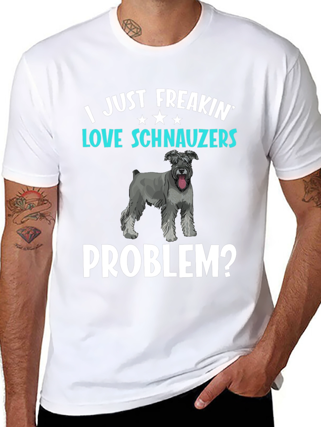 Black I Love Schnauzers T-Shirt Funny Dog Lover Tee view 8
