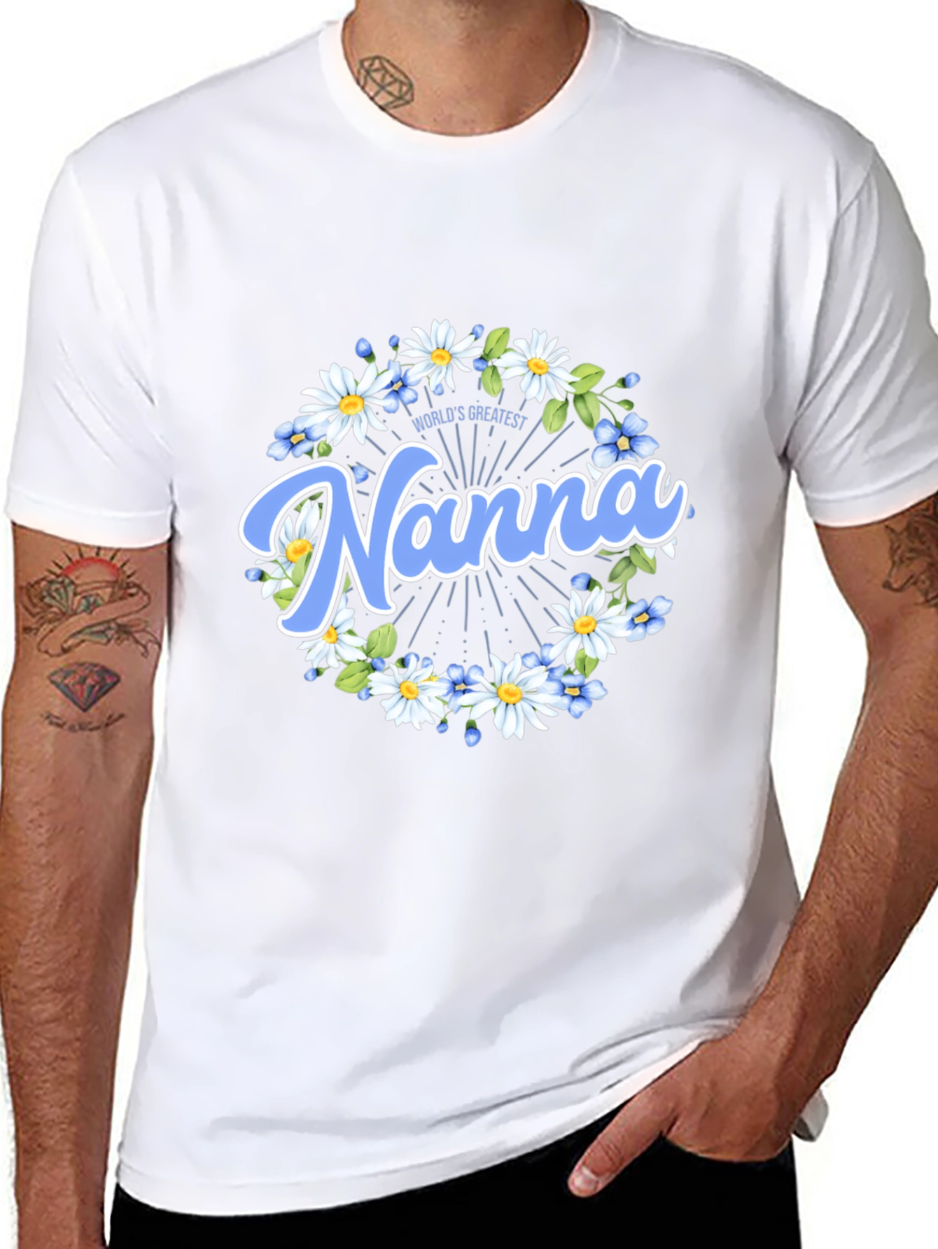 Black World's Greatest Nanna Graphic T-Shirt view 8