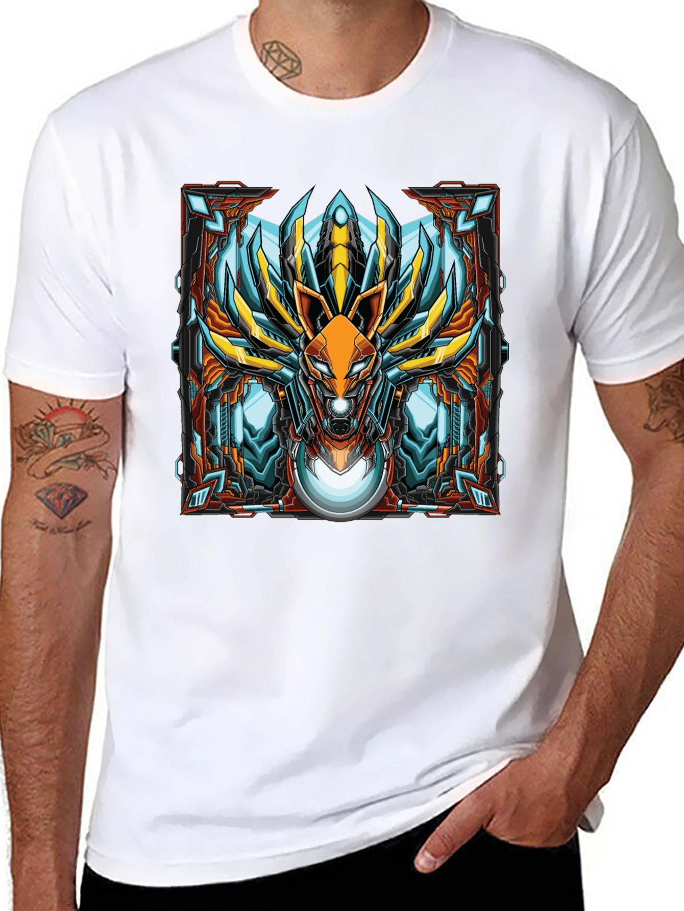 Robot Fox Graphic Tee - Unique Design - 8