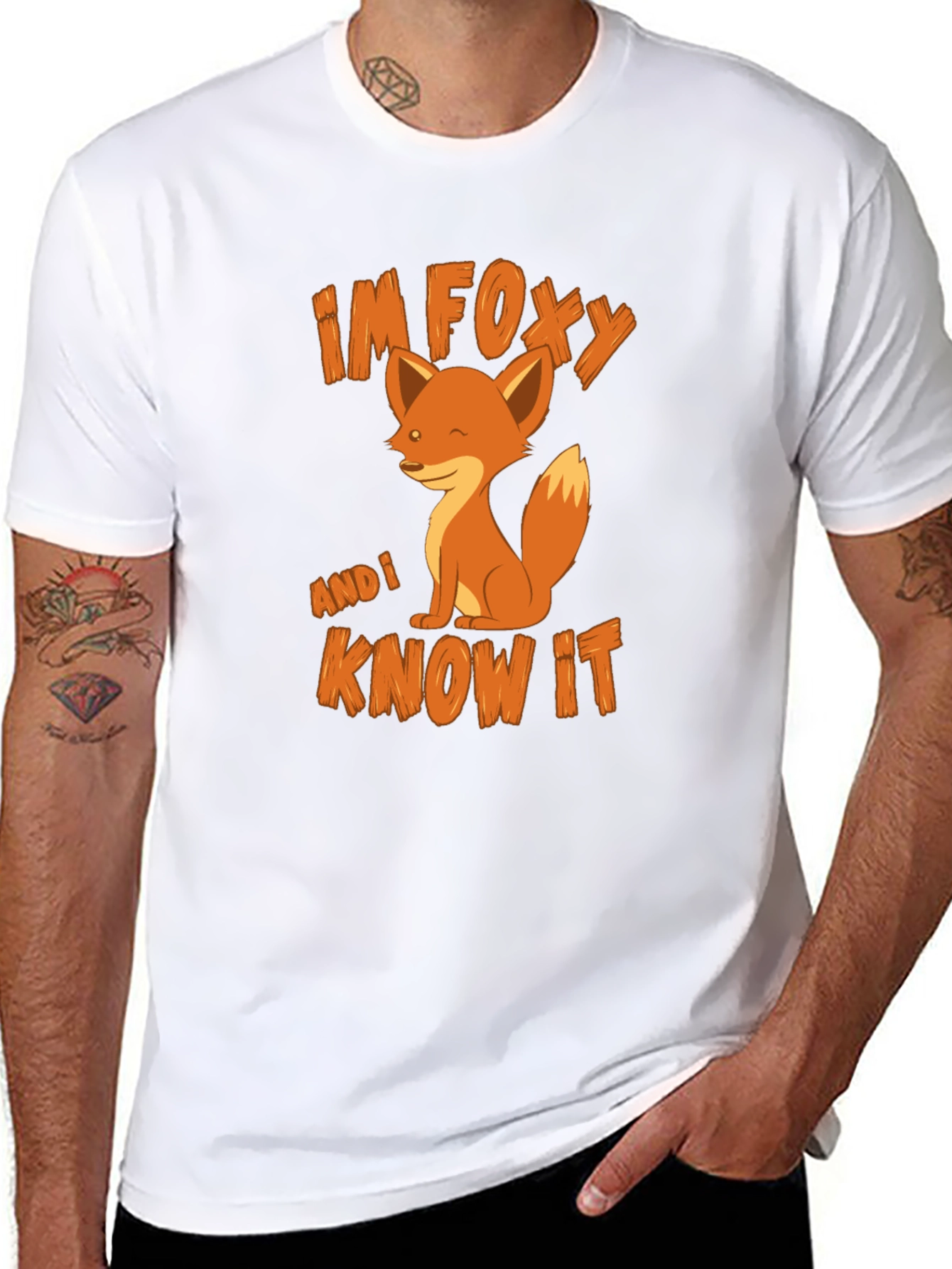 Black I'm Foxy and I Know It T-Shirt view 8