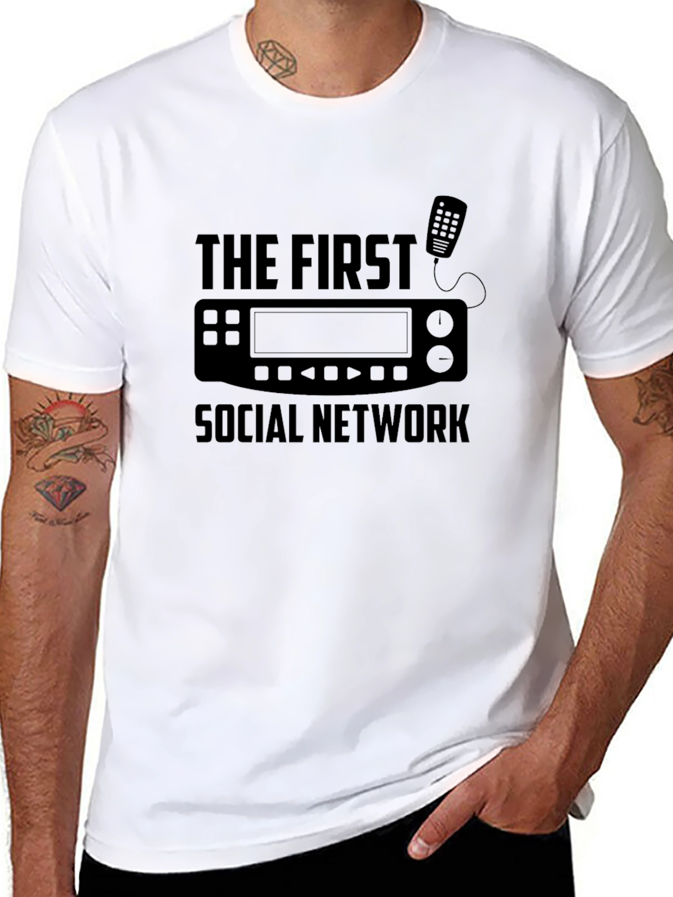 Black The First Social Network T-Shirt - Ham Radio Operator Tee view 8