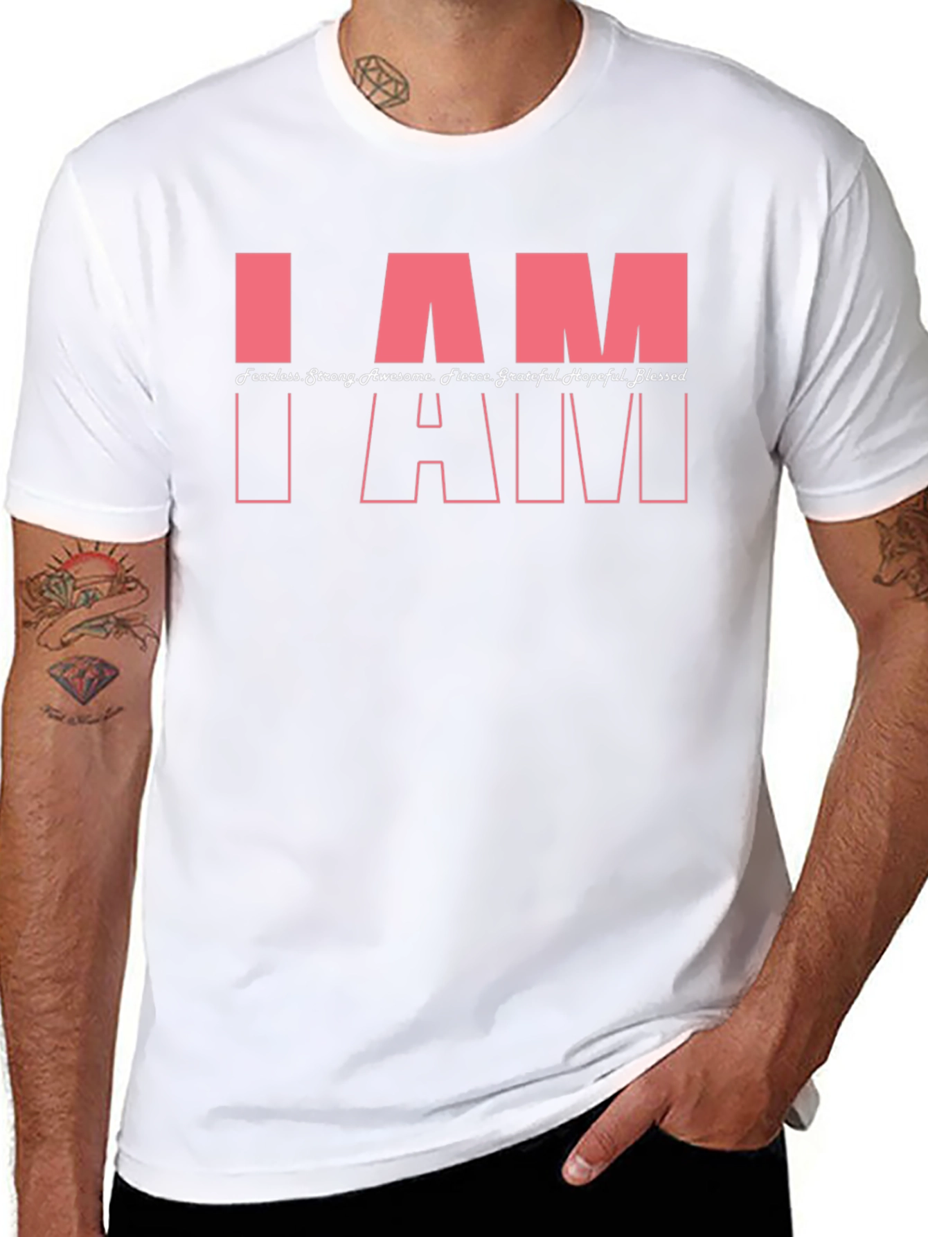 Black Empowering I AM T-Shirt - Black view 8