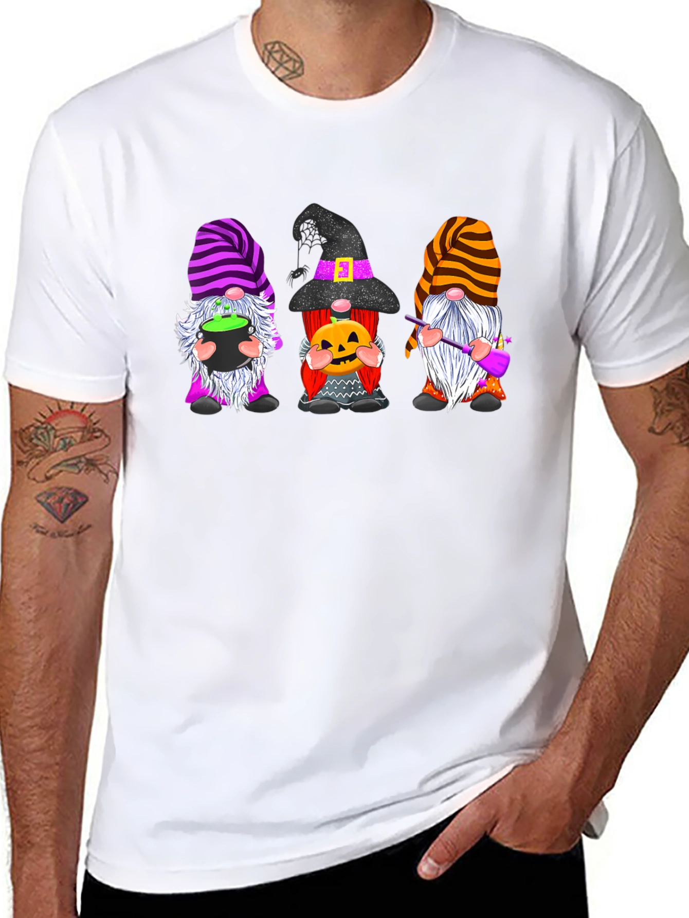 Black Halloween Gnome T-Shirt view 8