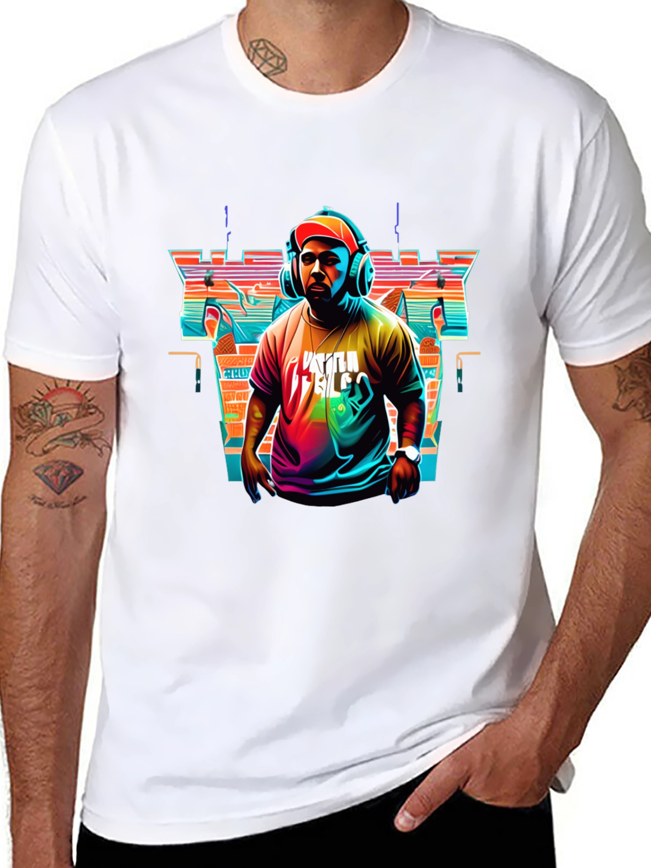 Black Retro DJ Graphic Tee - Stylish Music Lover T-Shirt view 8