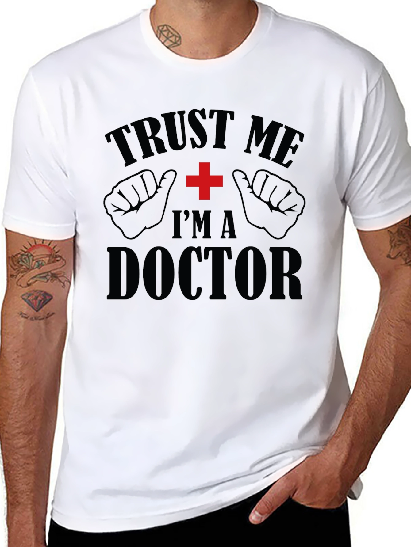 Black Trust Me I'm a Doctor T-Shirt Funny Medical Gift Idea view 8