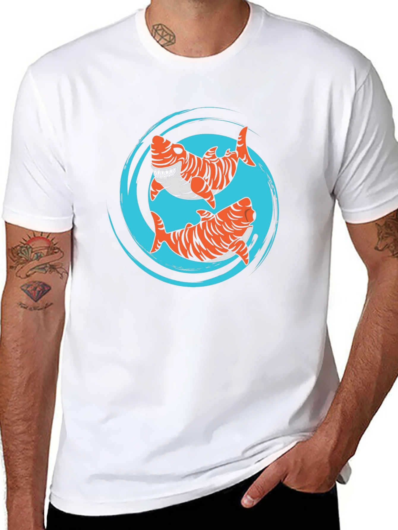 Black Tiger Shark T-Shirt - Cool Graphic Tee view 8