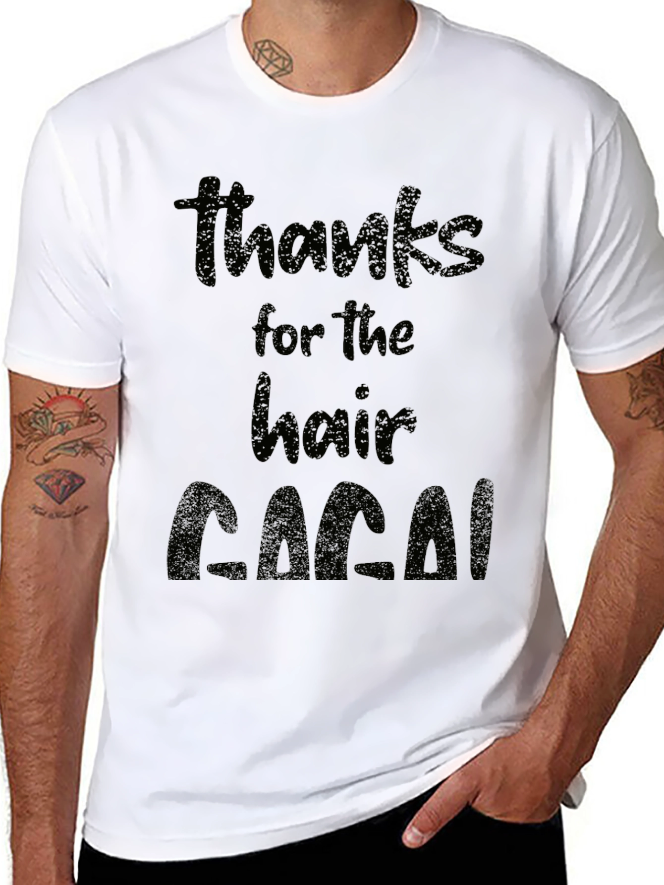 Black Thanks for the Hair T-Shirt - Funny Dad Gift view 8