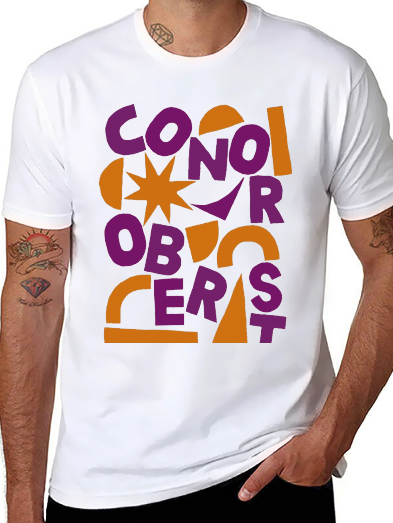 Black Conor Oberst Graphic Tee - Abstract Style view 8