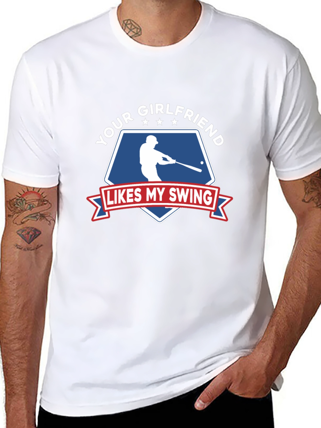Black Your Girlfriend Likes My Swing T-Shirt view 8