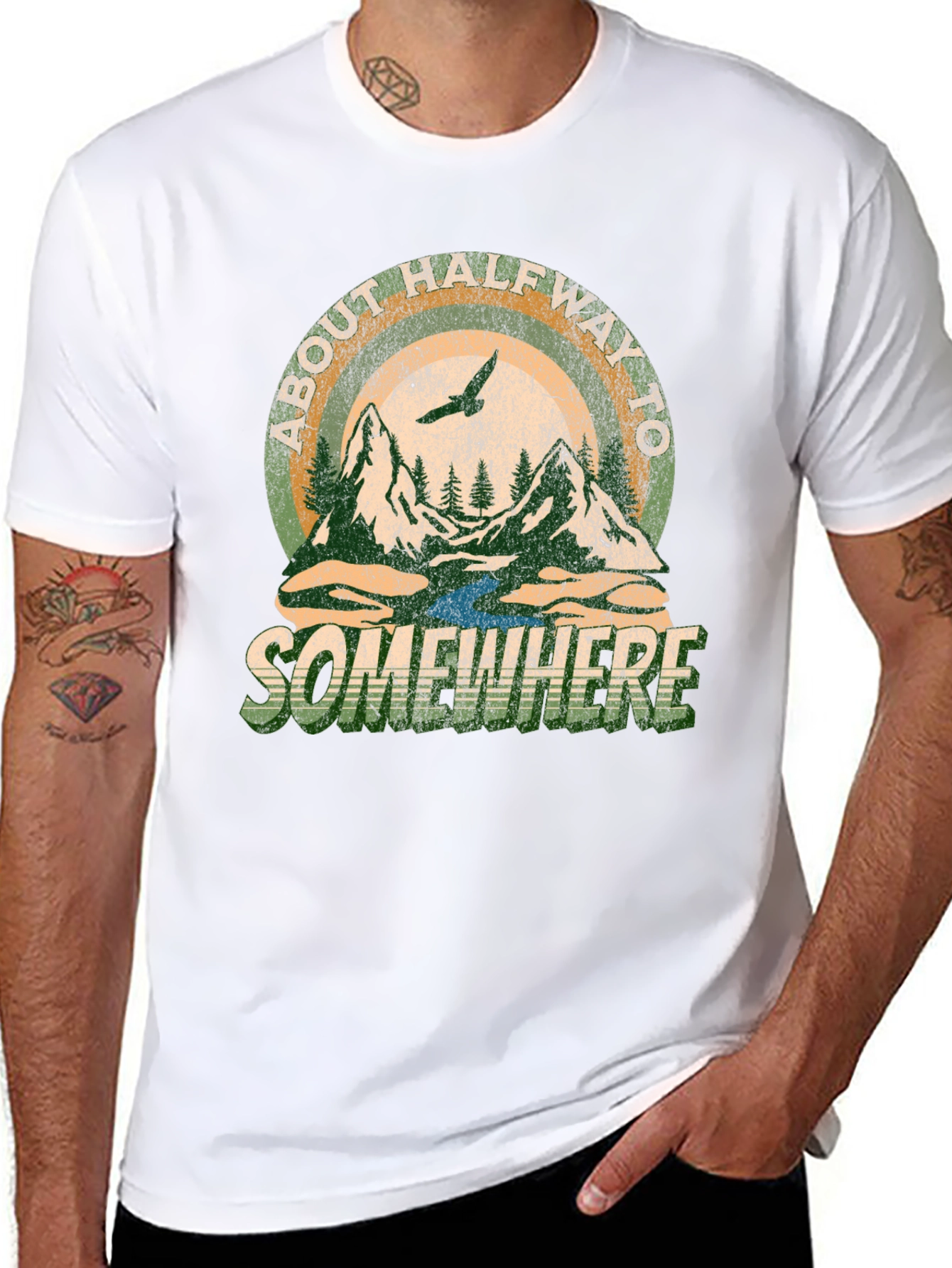 Black About Halfway To Somewhere Graphic Tee - Black view 8