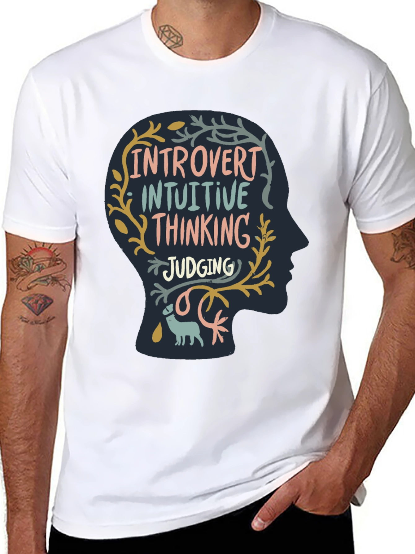 Black Introvert Personality T-Shirt view 8