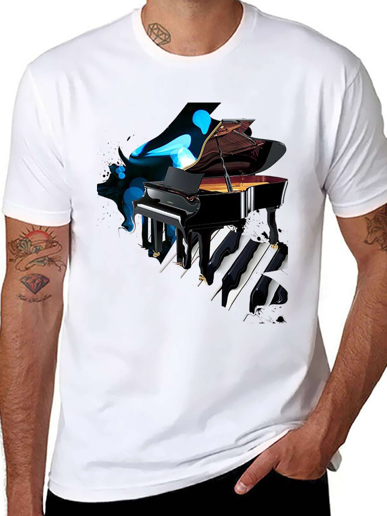 Black Piano Keys T-Shirt - Unique Music Lover Tee view 8