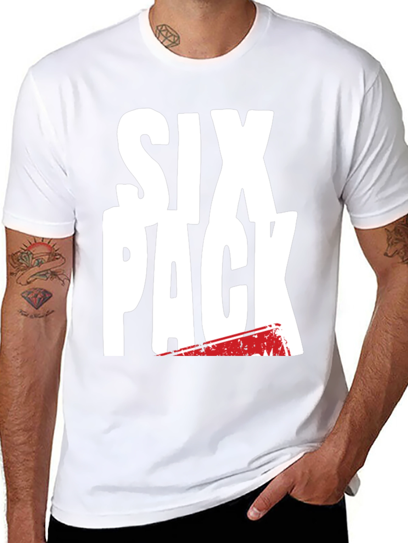 Black Six Pack Graphic Tee - Black Cotton T-Shirt view 8
