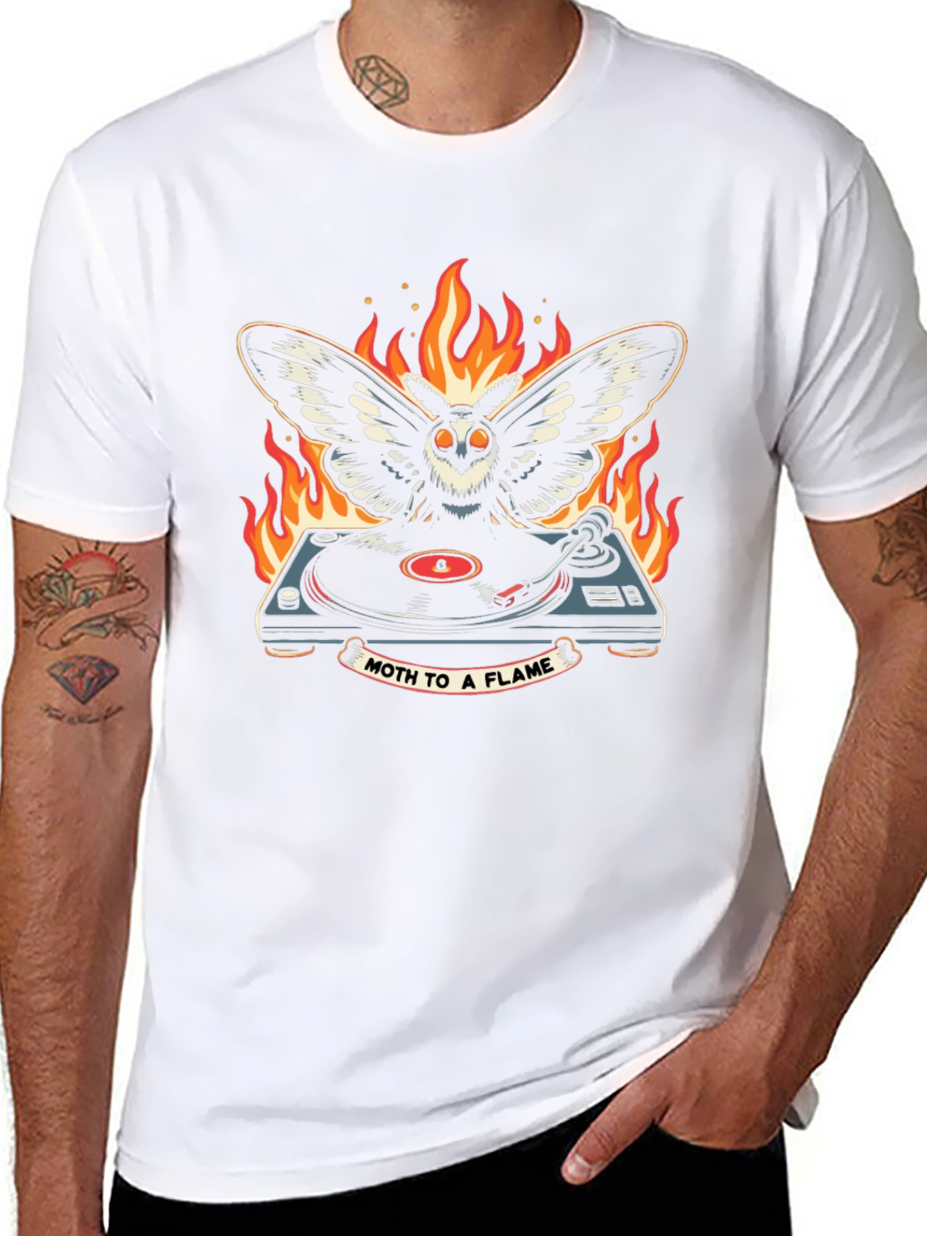 Black Moth to a Flame Graphic T-Shirt view 8