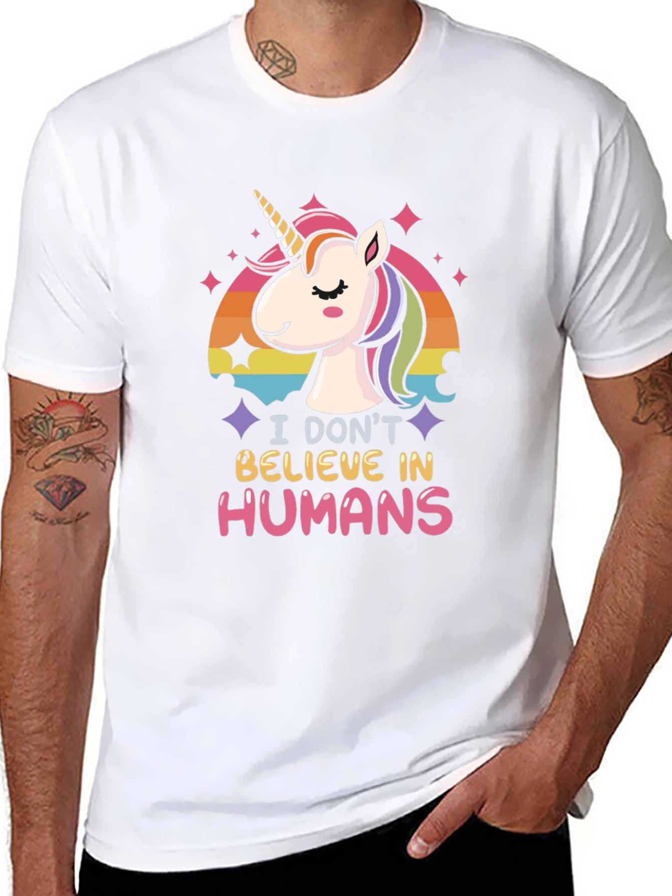 Black Unicorn 'I Don't Believe in Humans' Graphic Tee view 8