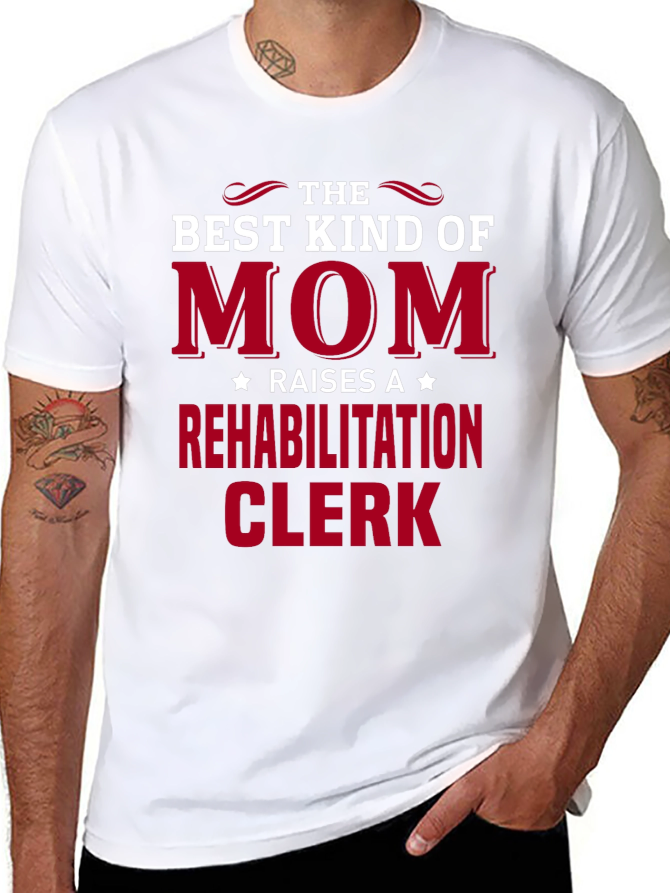 Black Best Kind of Mom Rehabilitation Clerk T-Shirt view 8