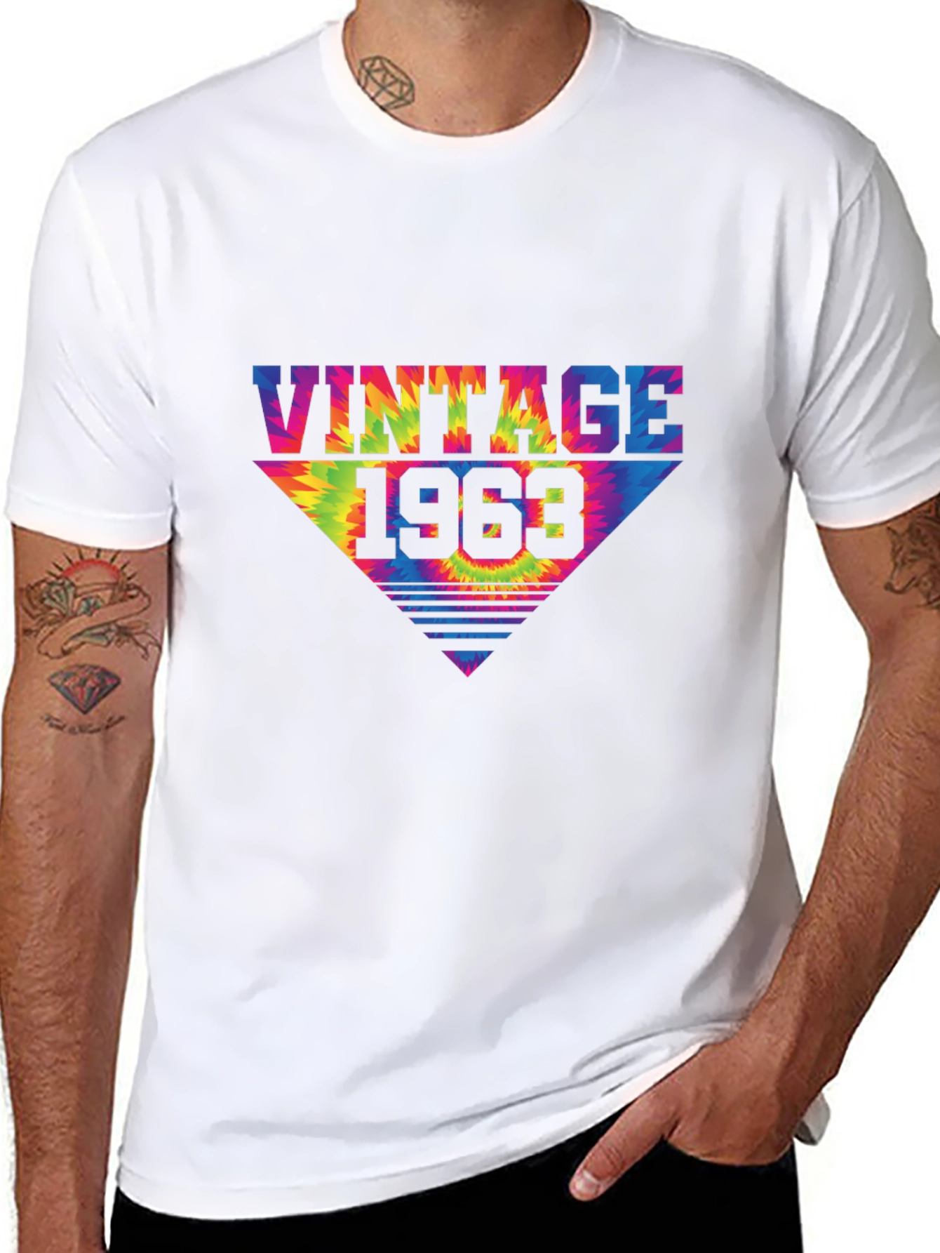 Black Vintage 1963 Tie Dye T-Shirt - Retro Style view 8