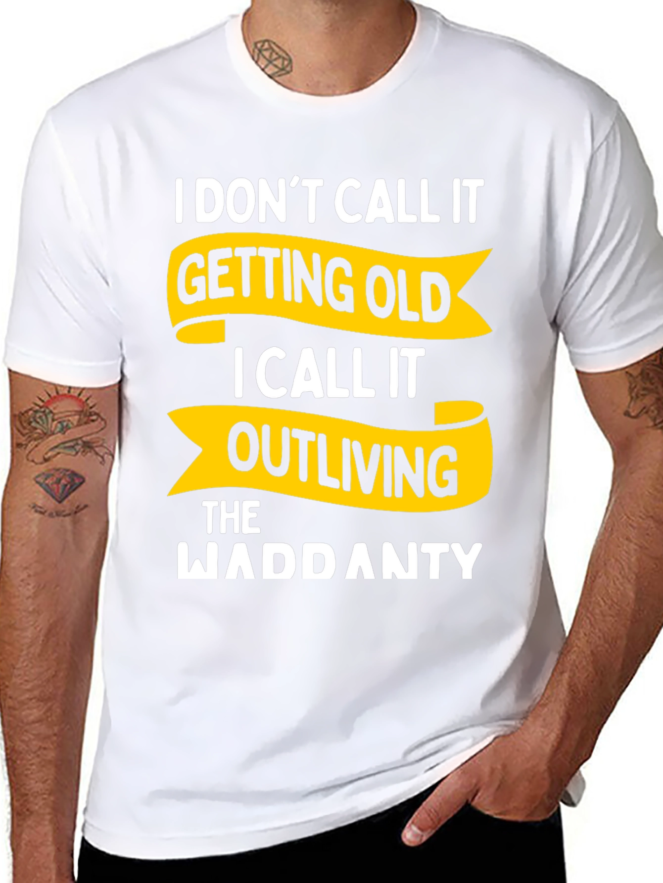 Black Funny Outliving Warranty T-Shirt - Novelty Gift view 8