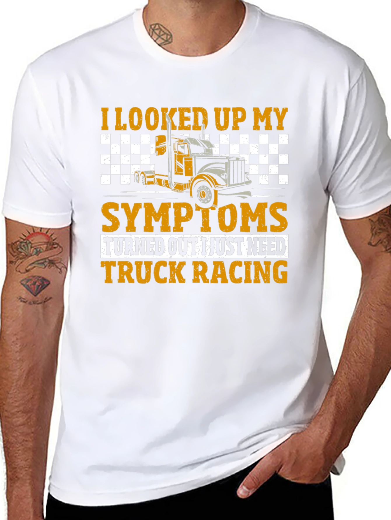 Black Truck Racing T-Shirt - Symptom Relief Funny Tee view 8