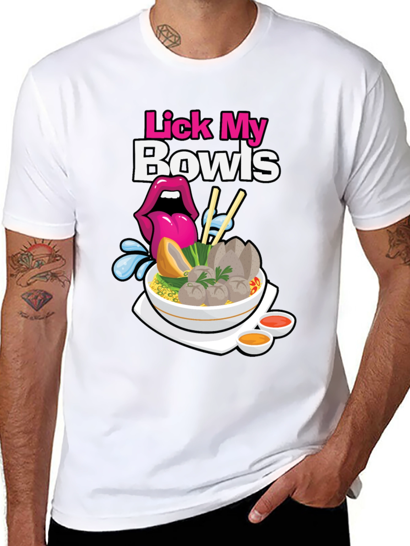 Black Lick My Bowls Graphic T-Shirt view 8