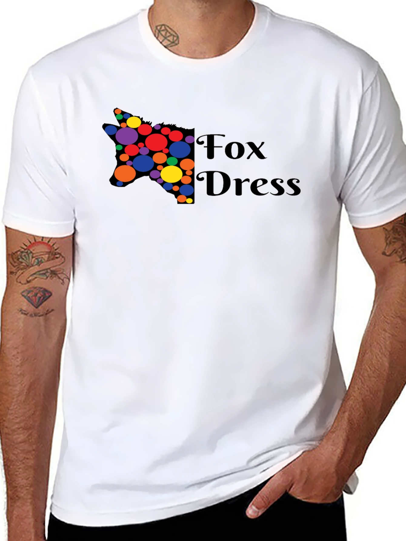 Black Fox Dress Graphic Tee - Men's Black T-Shirt view 8