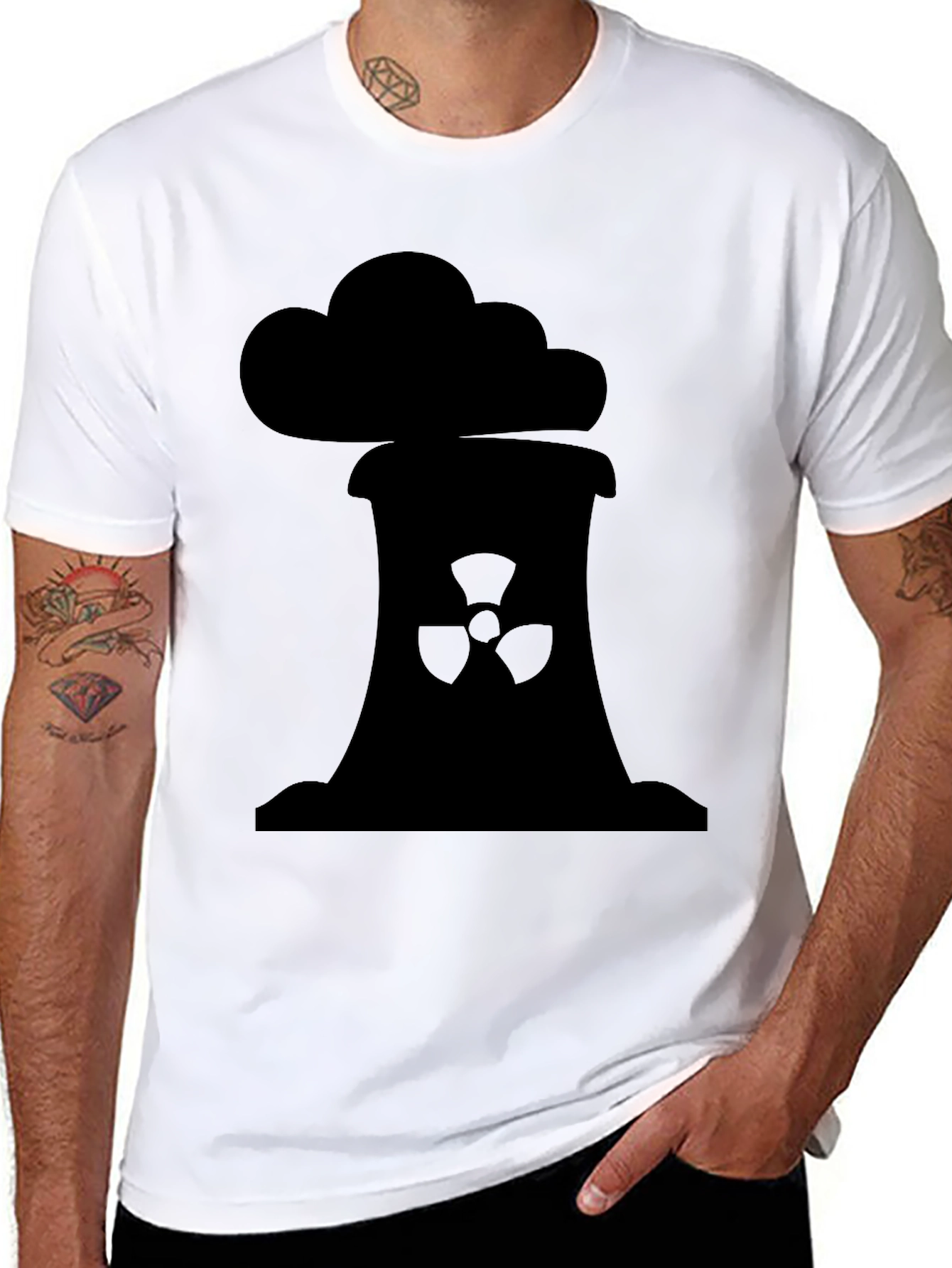 Black Nuclear Power Plant Graphic T-Shirt view 8