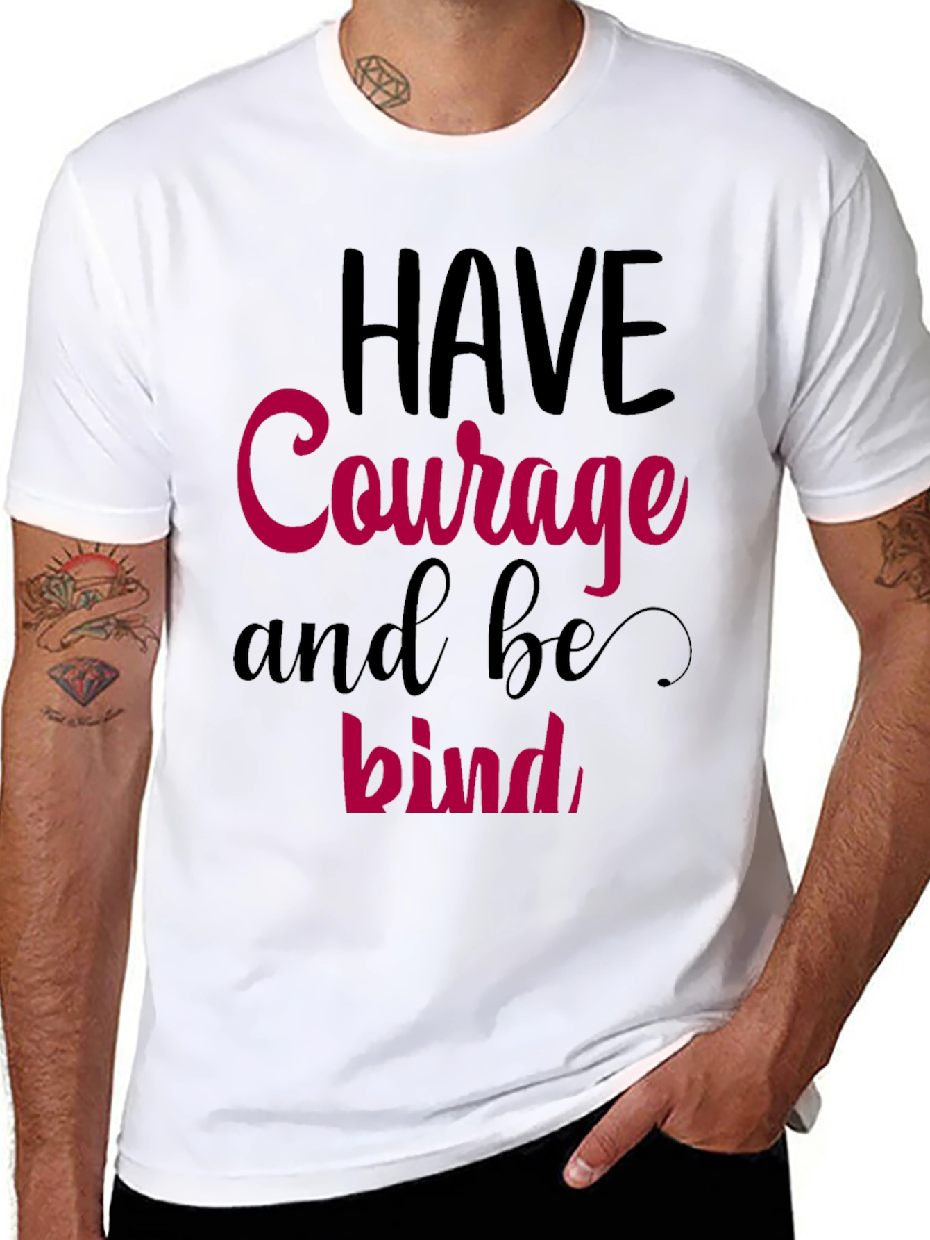 Black Have Courage and be Kind Graphic Tee view 8