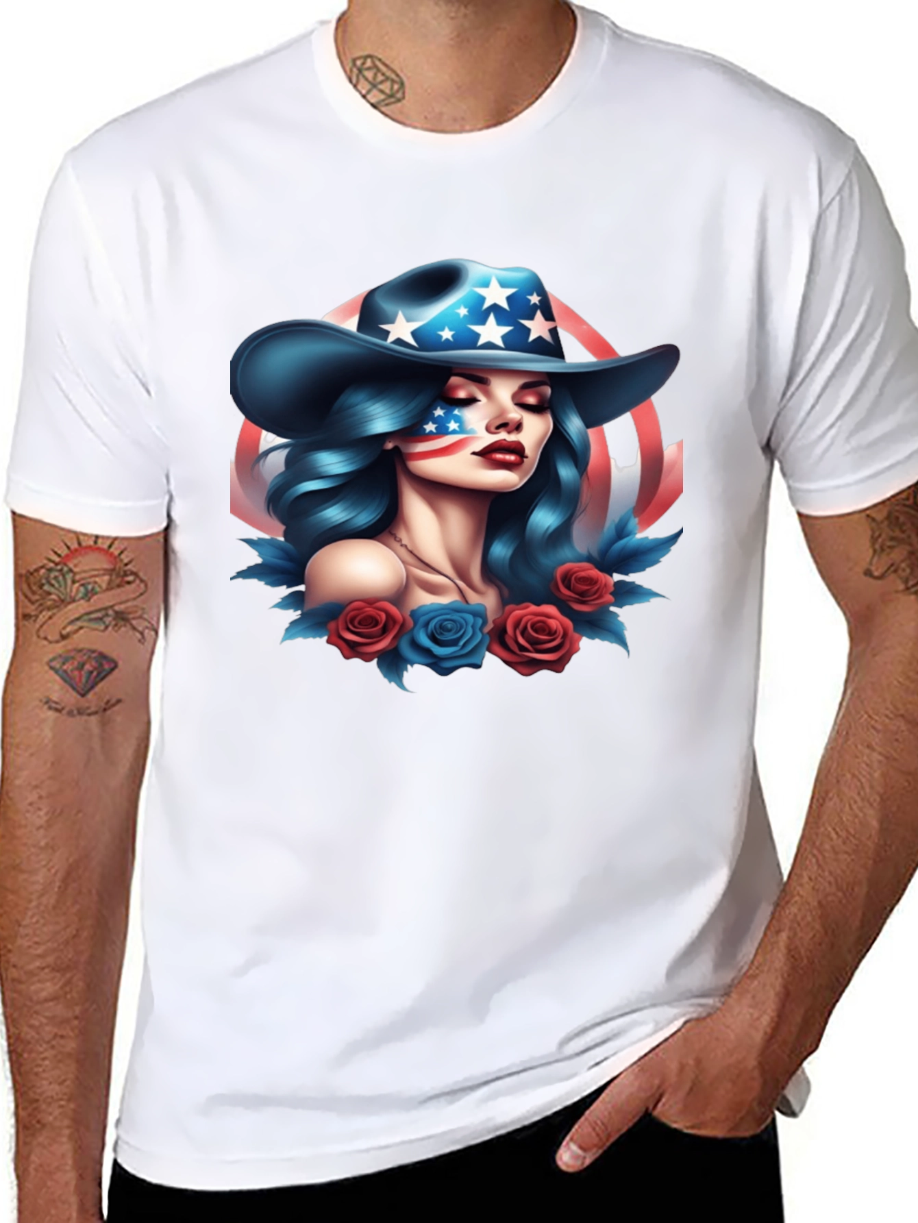 Black American Girl Graphic Tee - Patriotic Style view 8