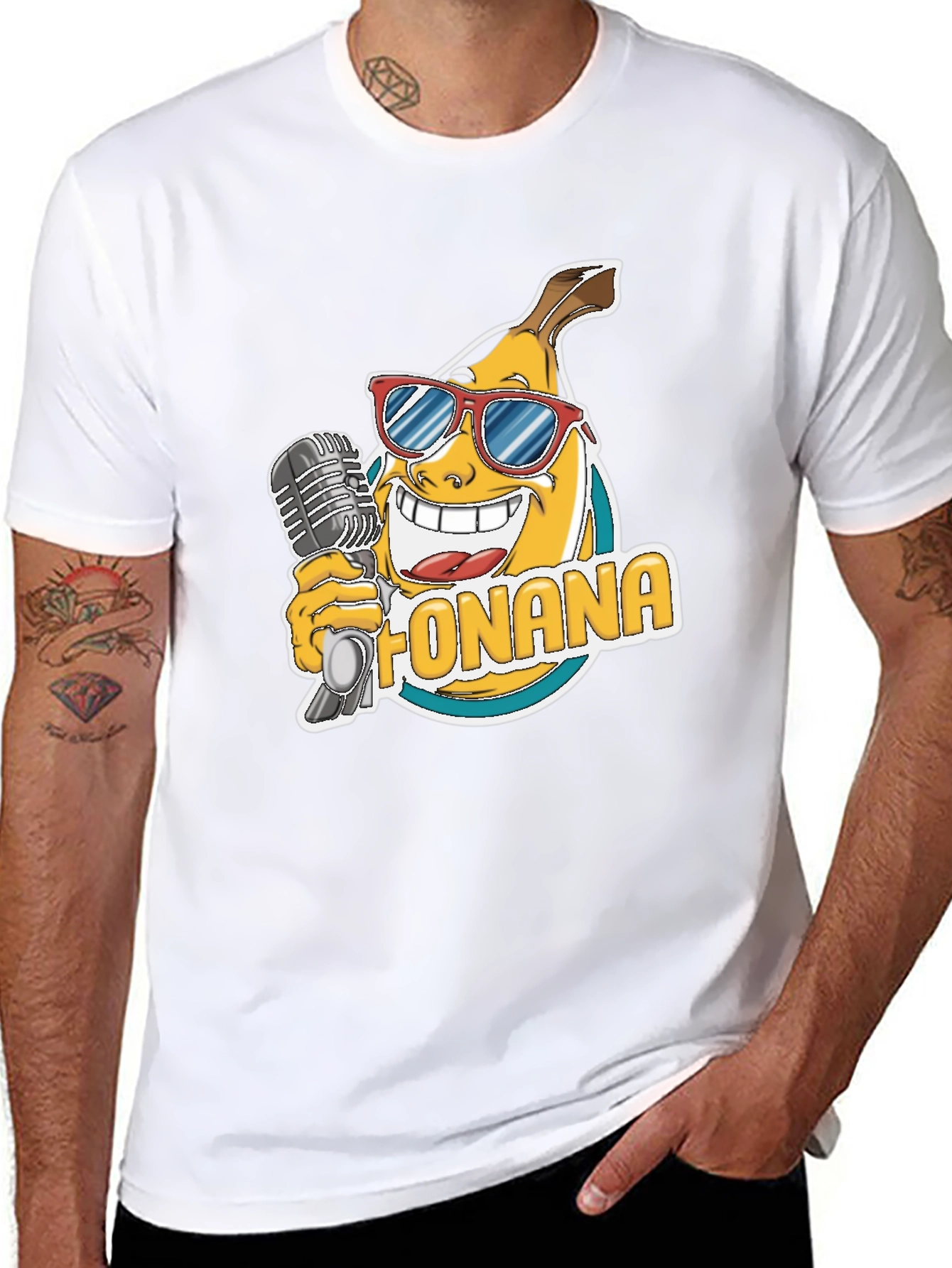 Black Funky Banana T-Shirt - Black Cotton Blend view 8