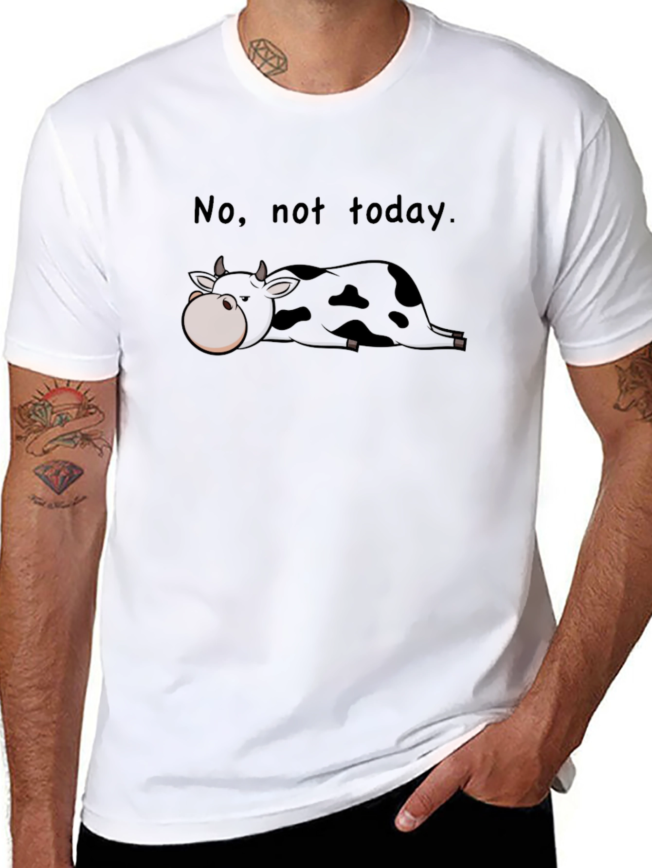 Lazy Cow T-Shirt - No, Not Today - Funny & Comfortable - 8