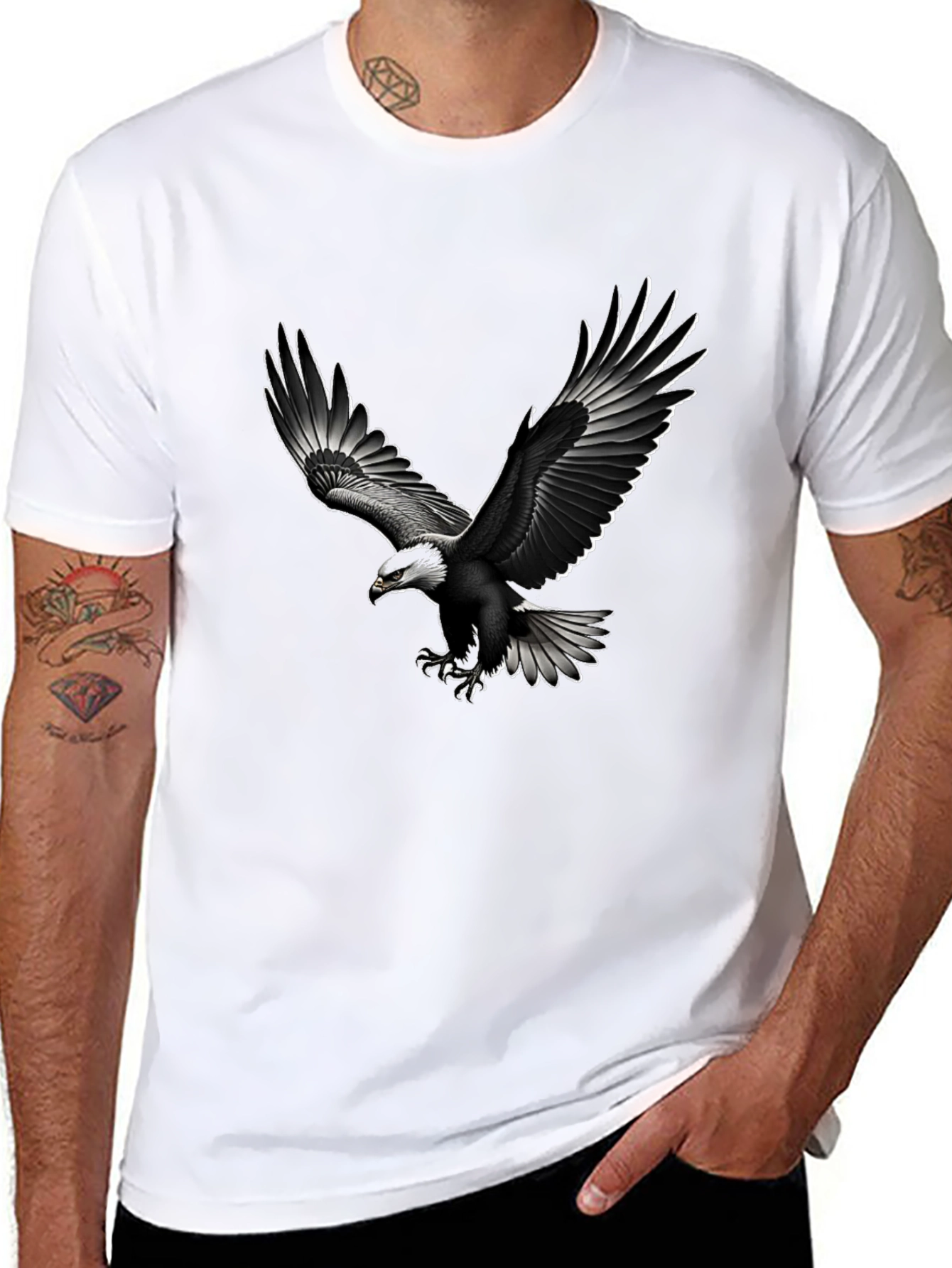 Black Black Eagle Graphic Tee - Men's Short Sleeve Shirt view 8
