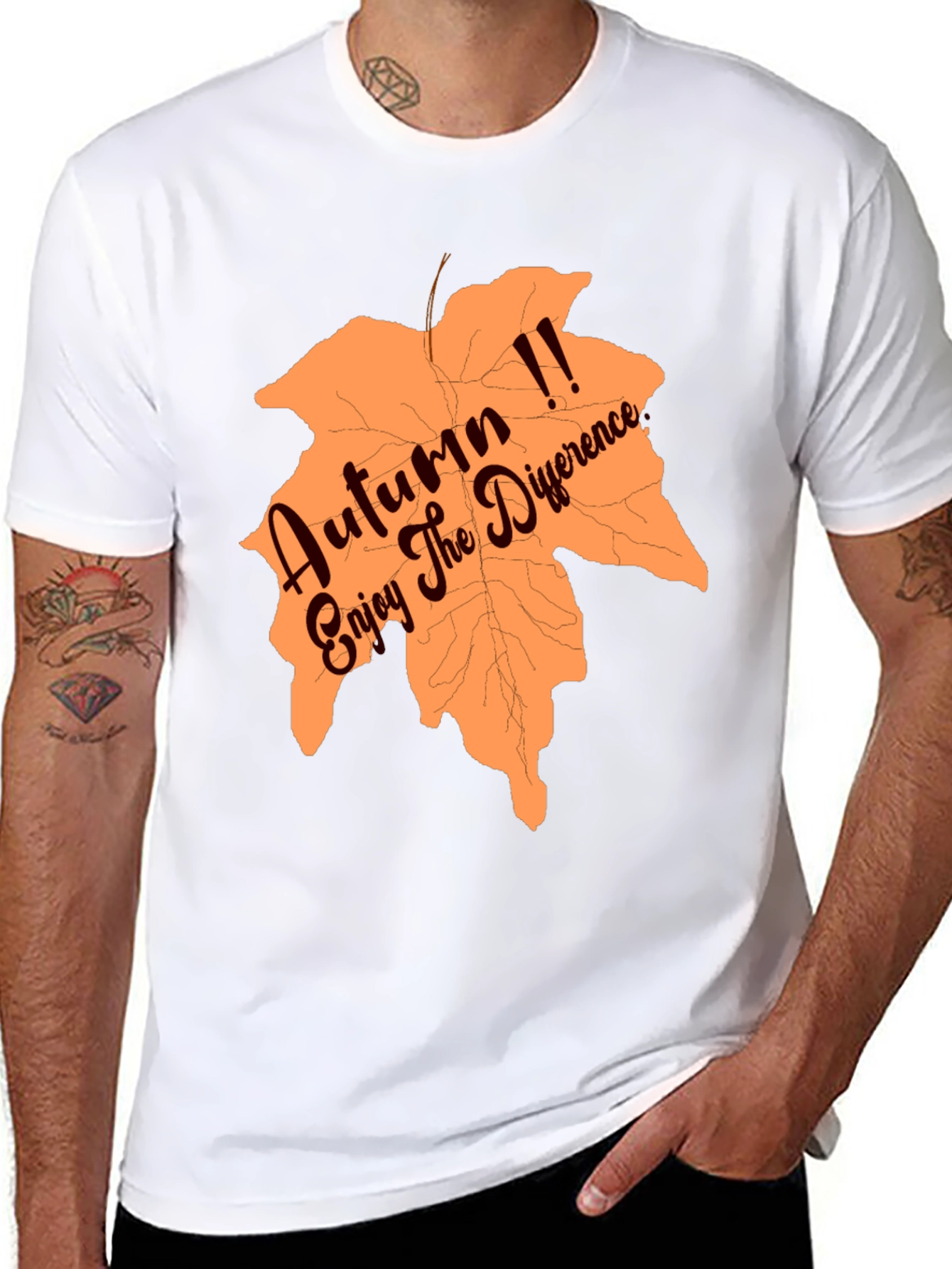 Black Autumn Leaf T-Shirt - Enjoy the Difference! view 8