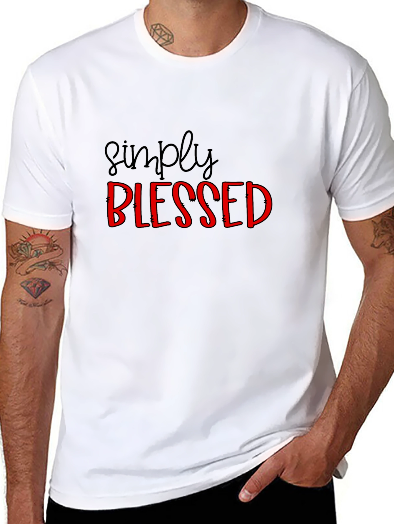 Black Simply Blessed Graphic Tee - Black view 8