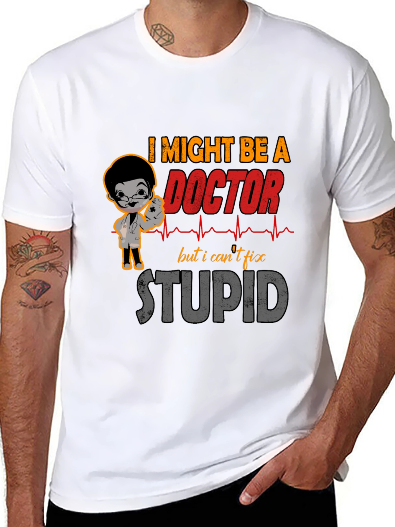 Black Funny Doctor T-Shirt - I Might Be A Doctor But... view 8
