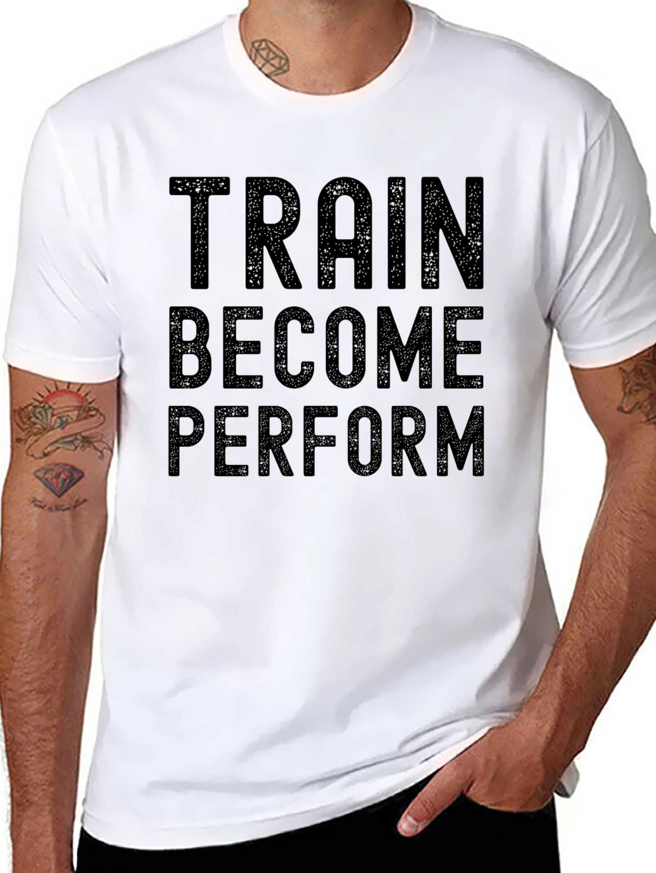 Black Train Become Perform Graphic Tee view 8