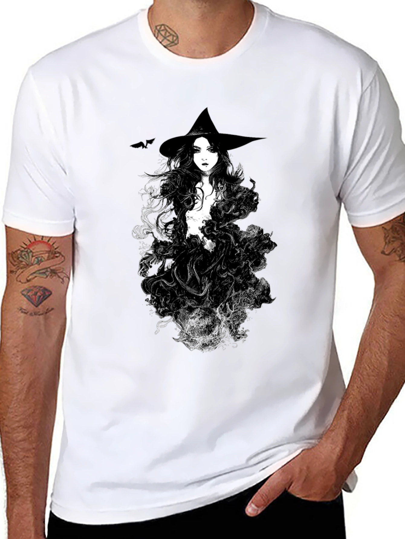 Black Witch Graphic Black T-Shirt view 8