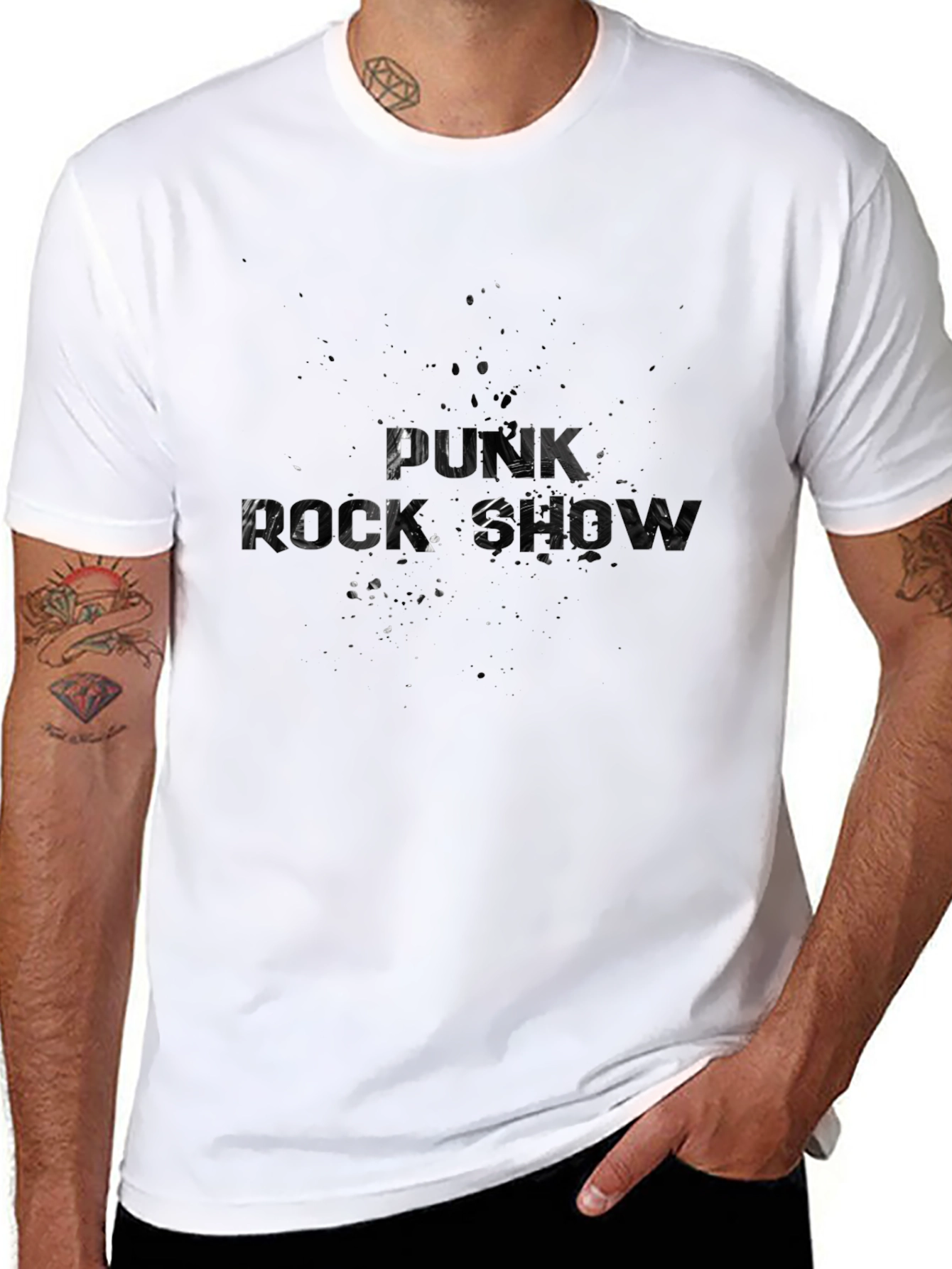 Black Punk Rock Show Black T-Shirt view 8