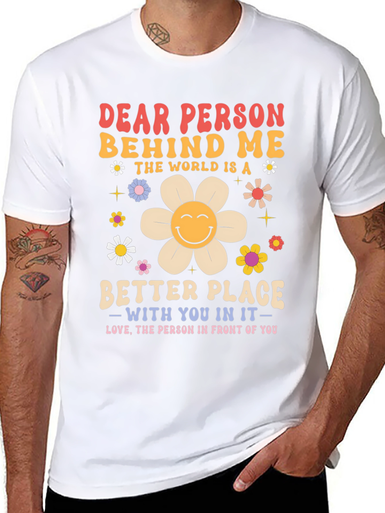Black Dear Person Behind Me Graphic Tee - Positive Message view 8