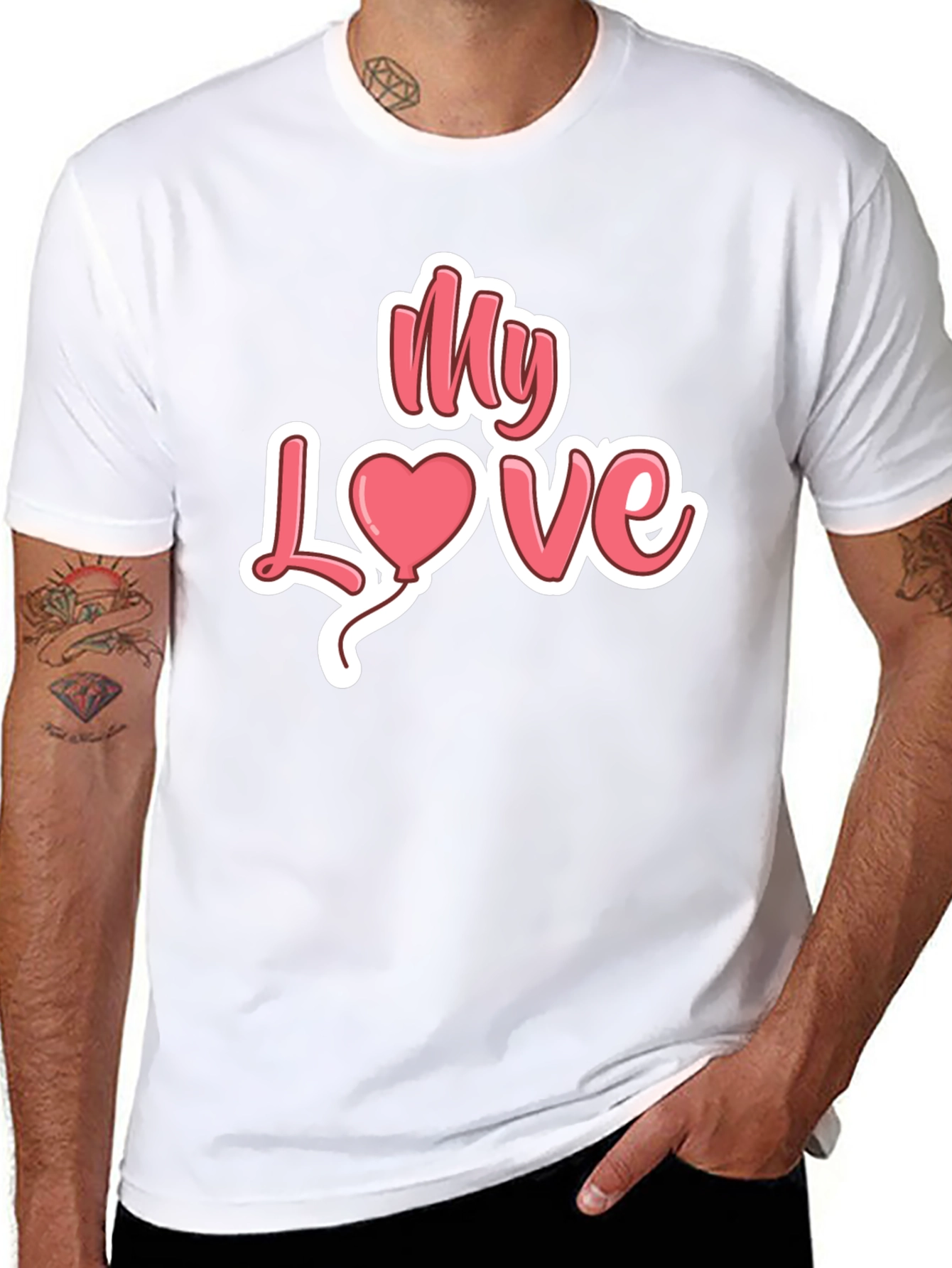 Black My Love Heart Valentine's Day Graphic Tee view 8