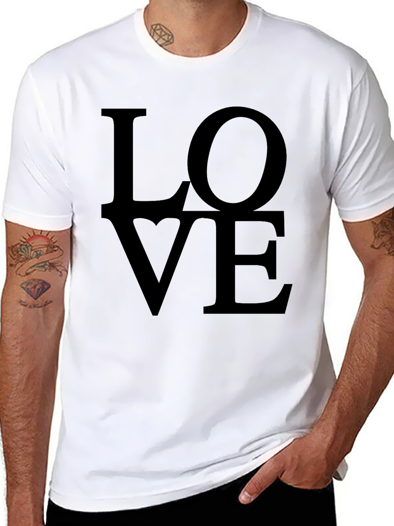 Black Love Graphic Print Tee - Stylish Black T-Shirt view 8