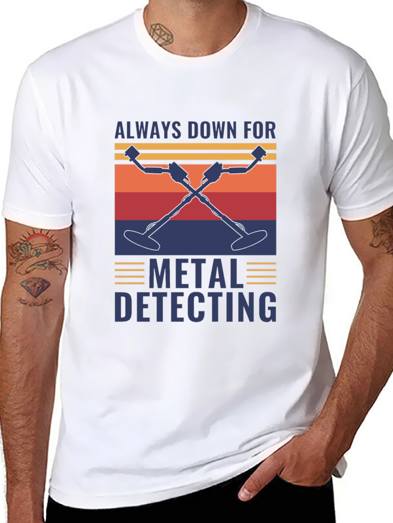Black Metal Detecting T-Shirt - Always Down For view 8