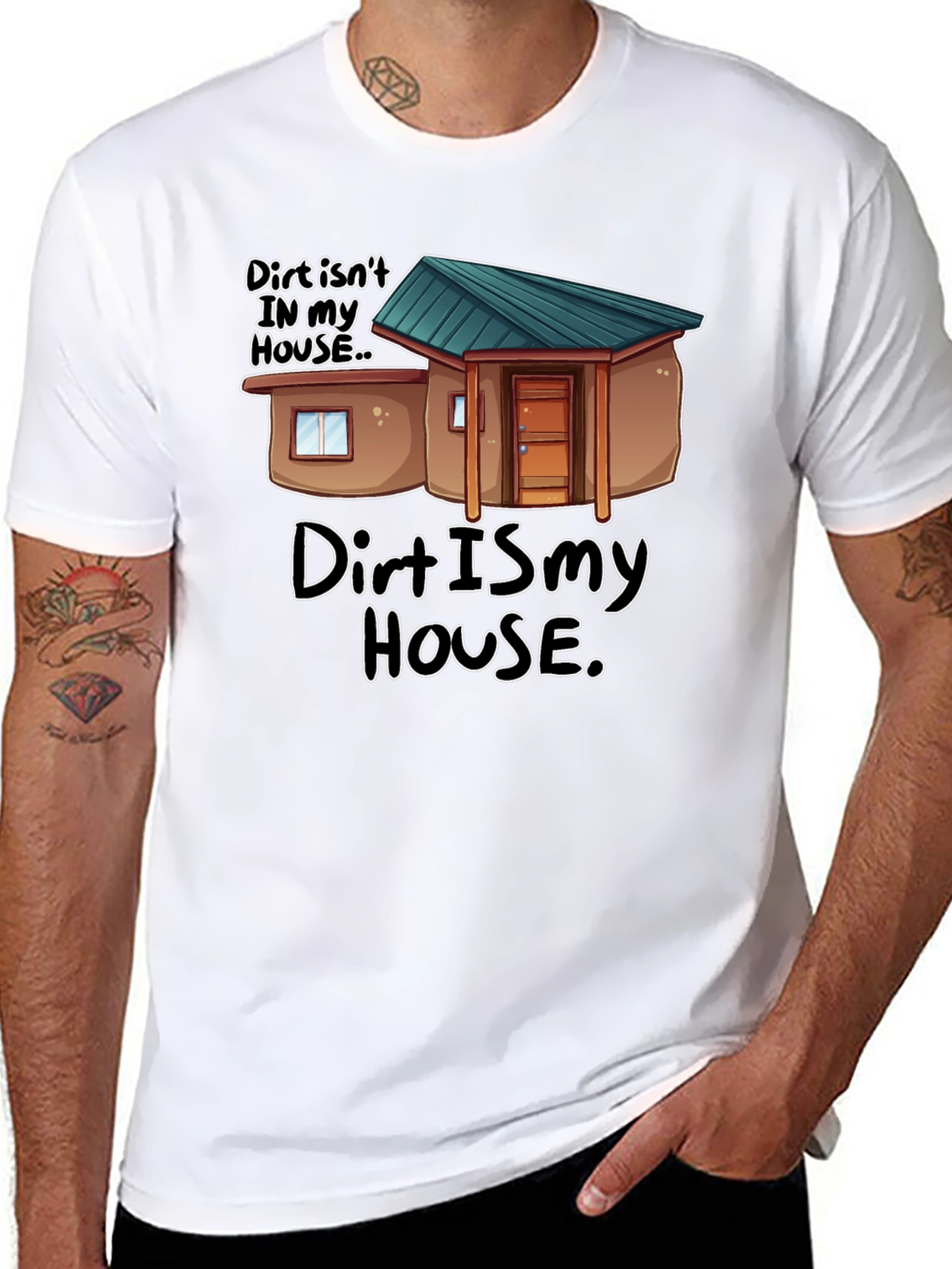 Black Dirt Is My House Funny Graphic T-Shirt view 8