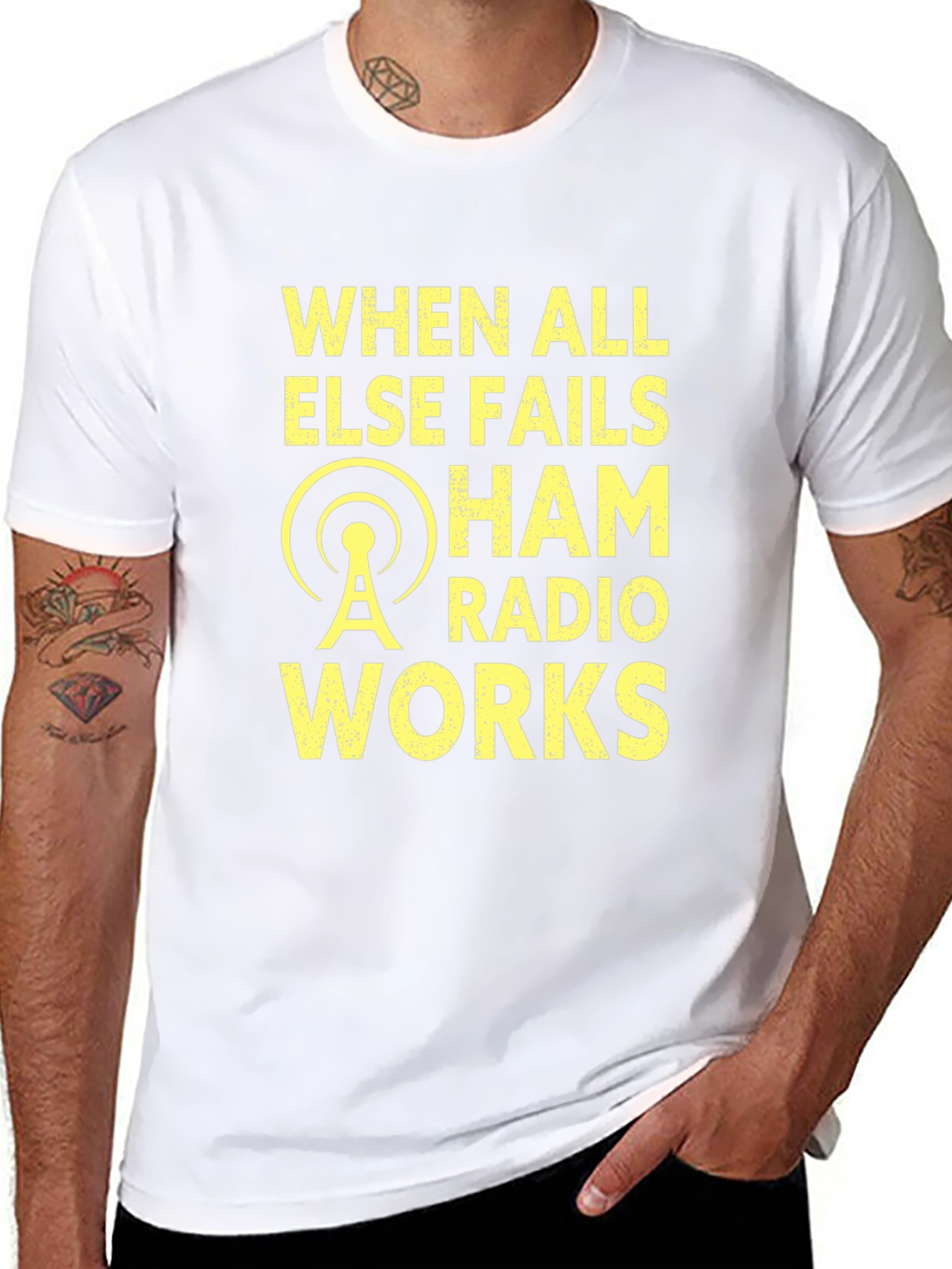 Black Ham Radio Works T-Shirt, Amateur Radio Apparel view 8
