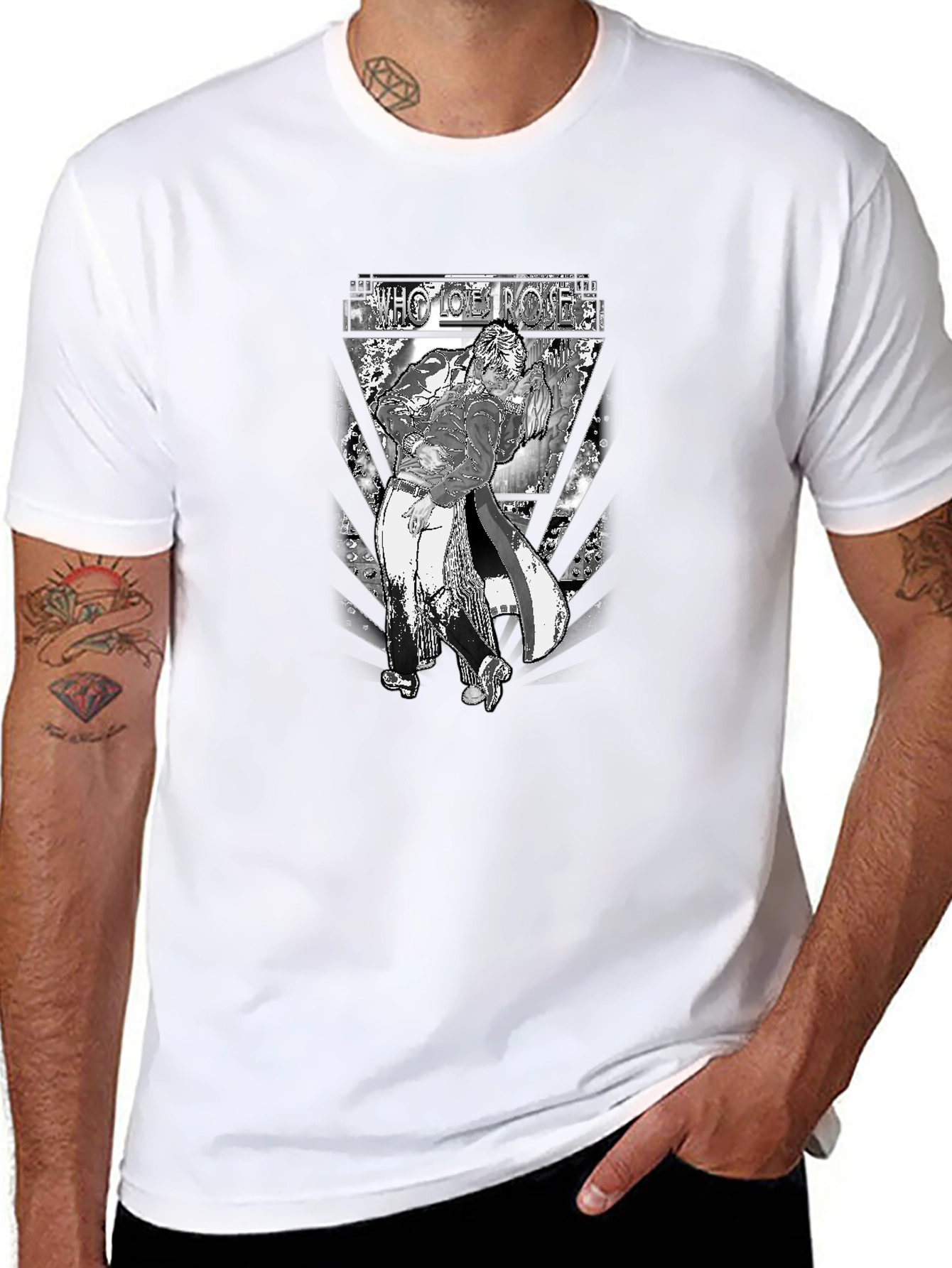 Black Who Joe Roses Graphic Tee - Black view 8