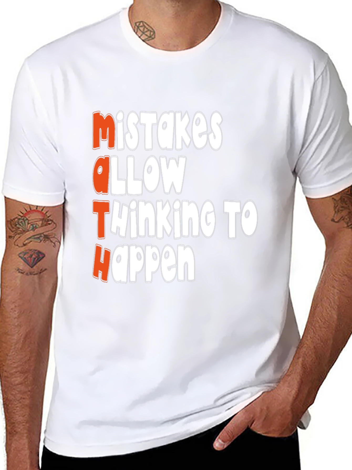 Black Math Mistakes T-Shirt: Thinking Happens view 8