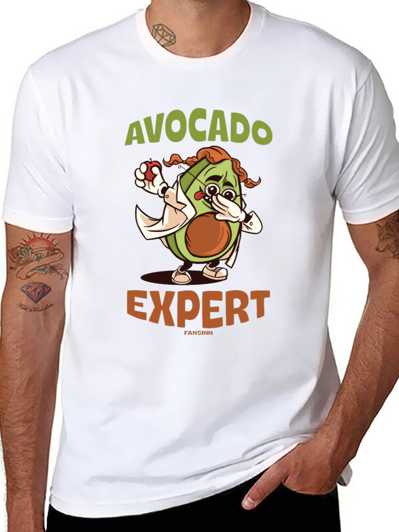Black Avocado Expert Graphic T-Shirt - Funny Foodie Tee view 8