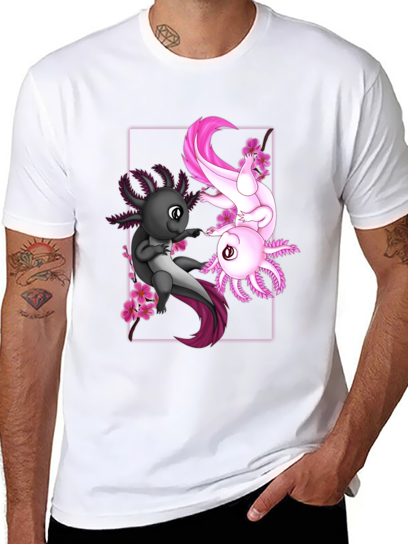 Black Axolotl Graphic Tee - Unique Anime Style Shirt view 8