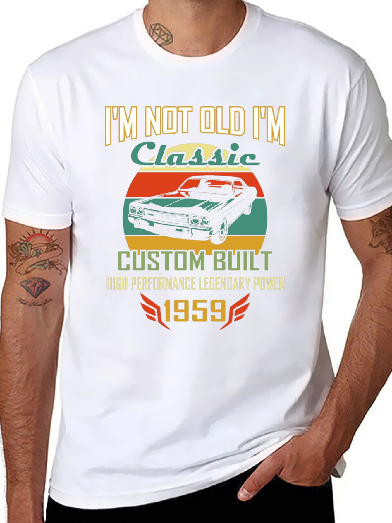 Black Classic Car 1959 T-Shirt - Custom Built view 8