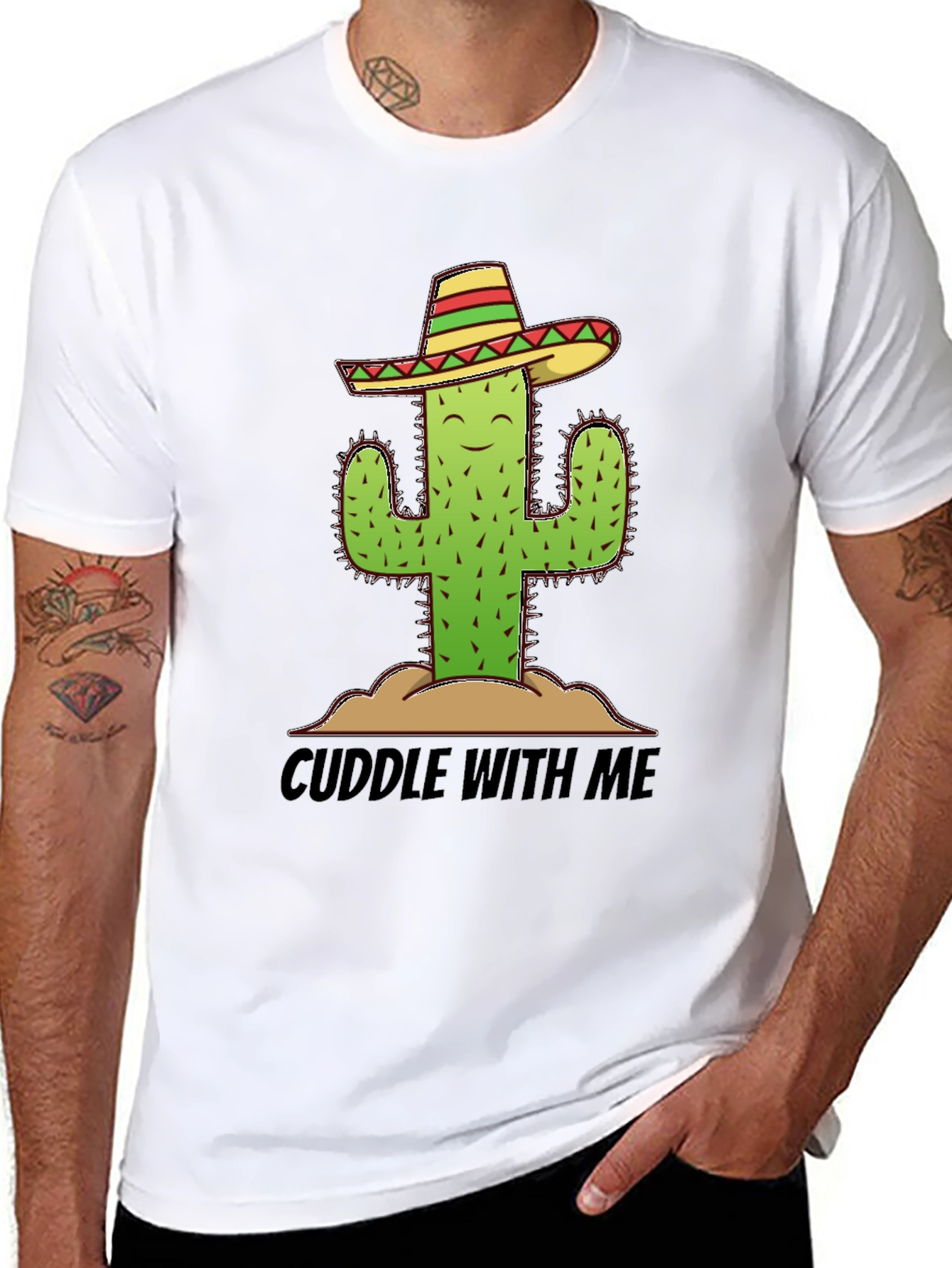 Black Cuddle With Me Cactus Sombrero Graphic Tee view 8